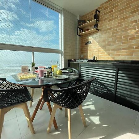 Ap Frente Mar Com Ar-Condicionado E Varanda Gourmet Mongagua Luaran gambar